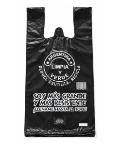 BOLSA CAMISETA NEGRA "LOS MELLIS"  (50Un)